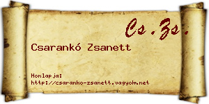 Csarankó Zsanett névjegykártya