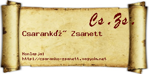 Csarankó Zsanett névjegykártya