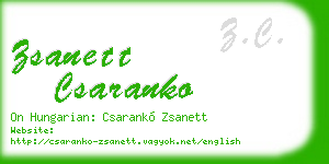 zsanett csaranko business card