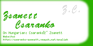 zsanett csaranko business card